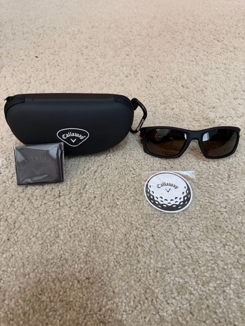 Callaway Black Sunglasses with Brown Lenses and Case - Picture 1 of 3
